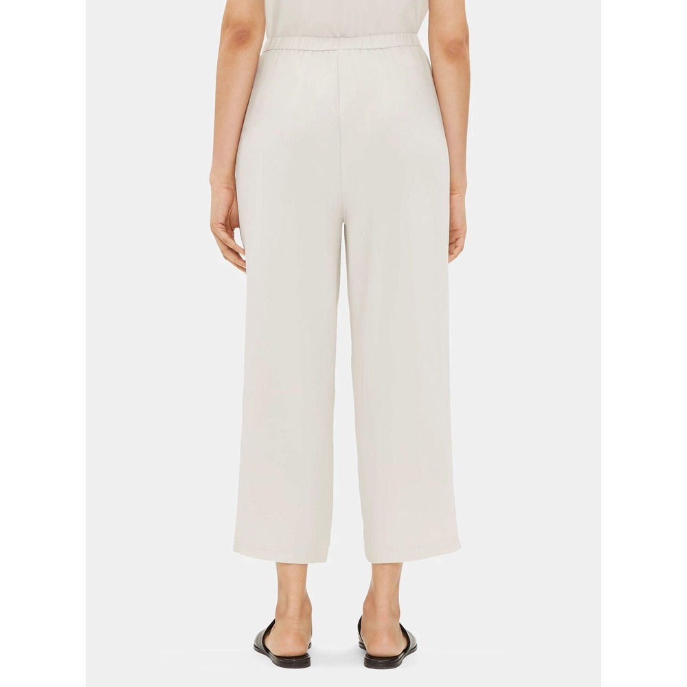 Eileen Fisher Womens Georgette 100% Silk Pants Petite PM Straight Quiet Luxury - Picture 2 of 8